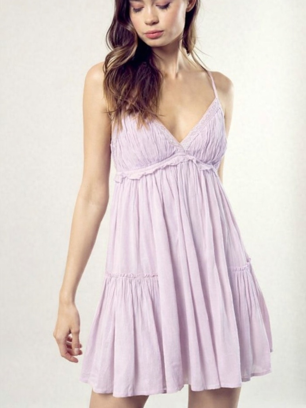 Le Lis Lavender Babydoll Mini Dress - Size S
